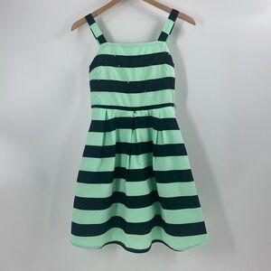 Justice mint green and black sparkle detail, baby doll mini dress